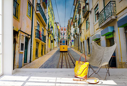 Fototapeta Žlutá tramvaj v portugalském Lisabonu 1660